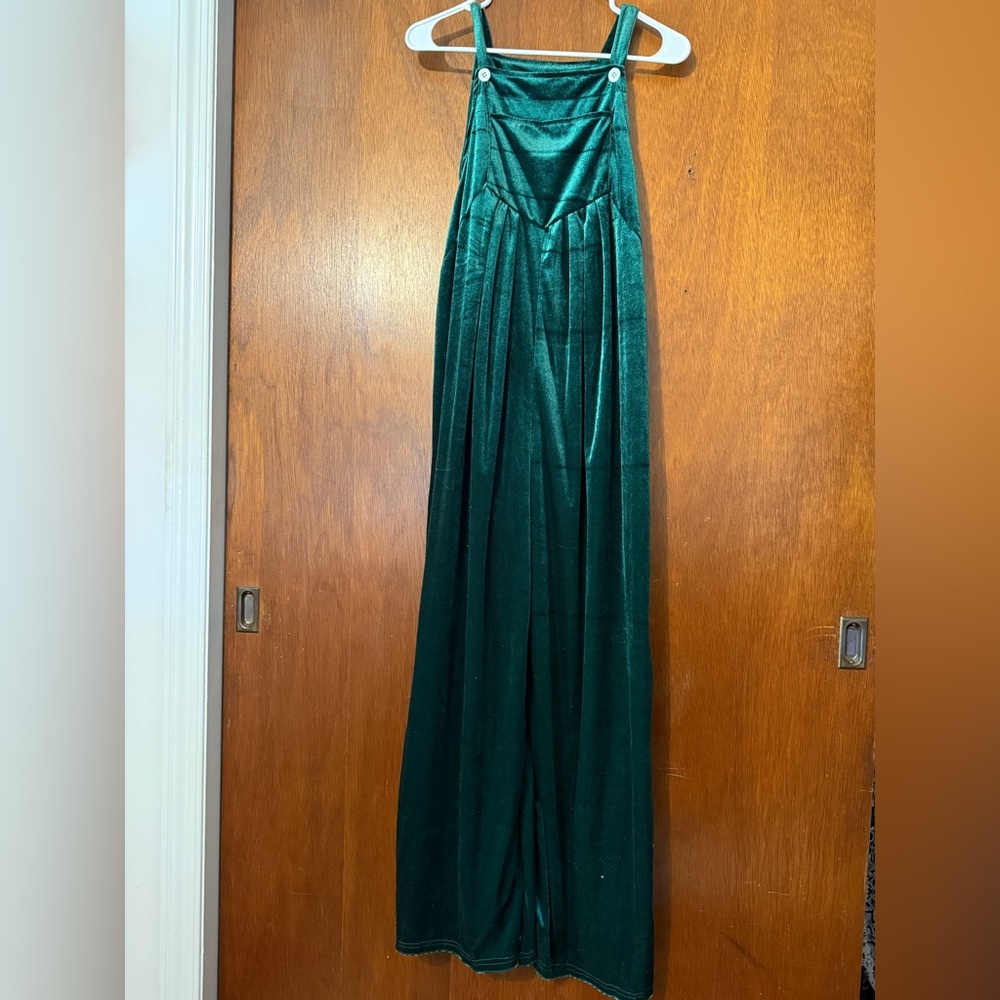 Emerald Green Velvet pant jumpsuit